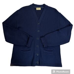 Browser Vtg 100% Virgin Wool Men’s Cardigan Hercules - Carnation Inc NY Size M?